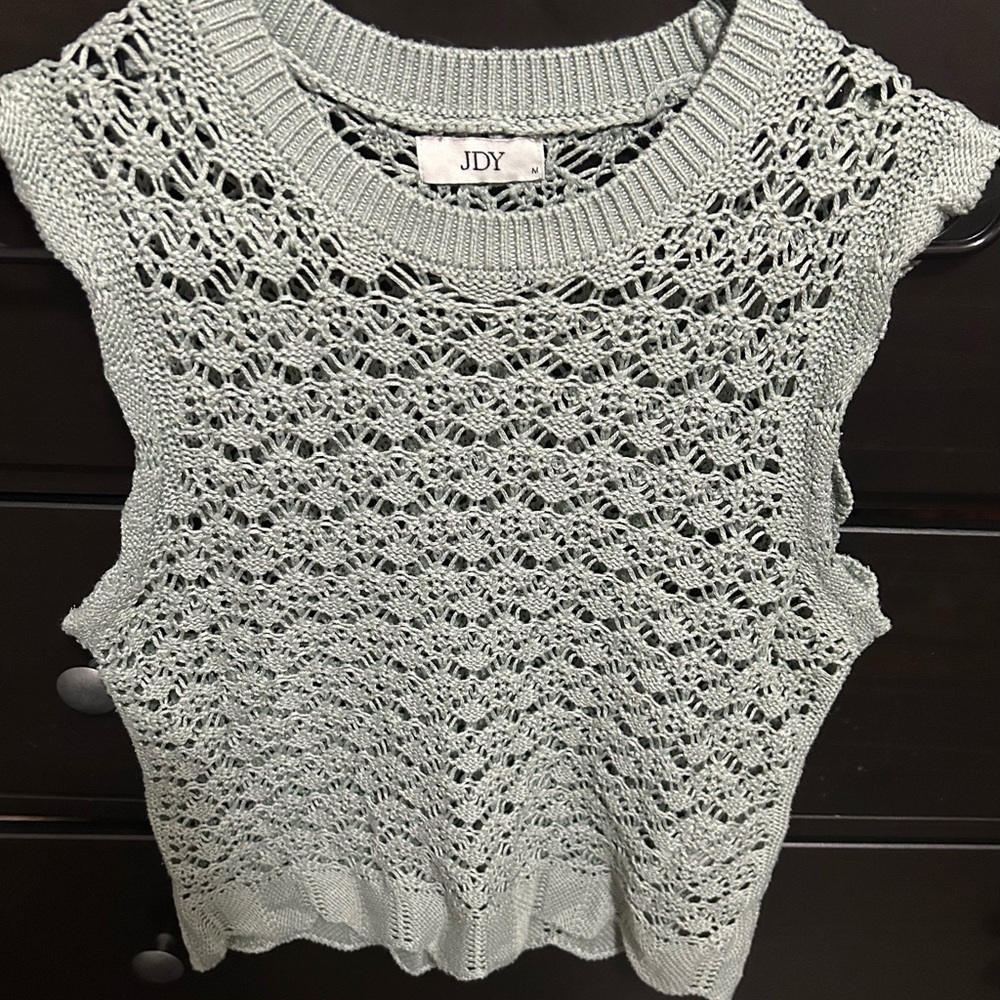 JDY Knit Sleeveless Top in Light Green